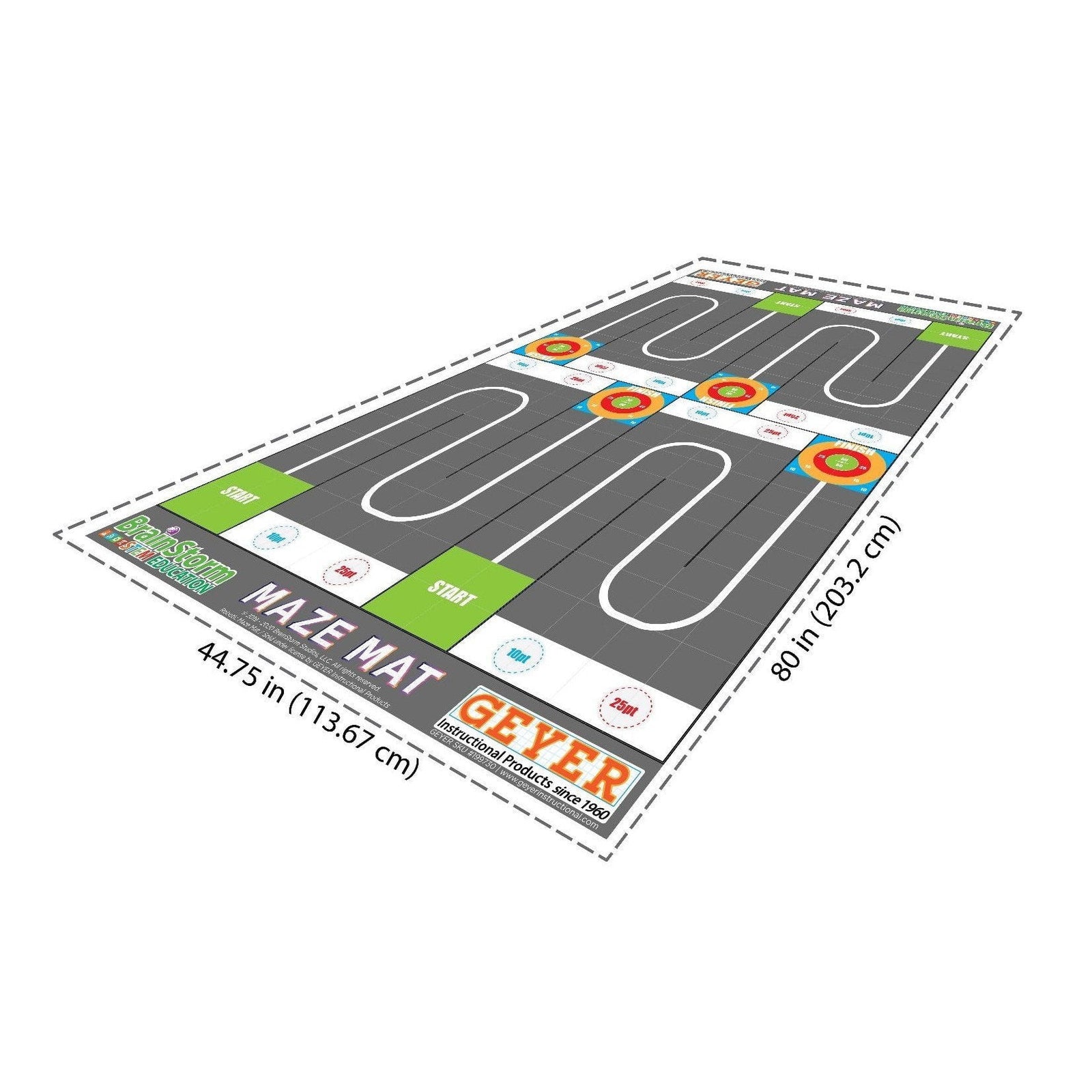 Geyer BrainStorm STEM Education Robotics Activity Mat: Maze, 80" x 44.75" - STEMfinity