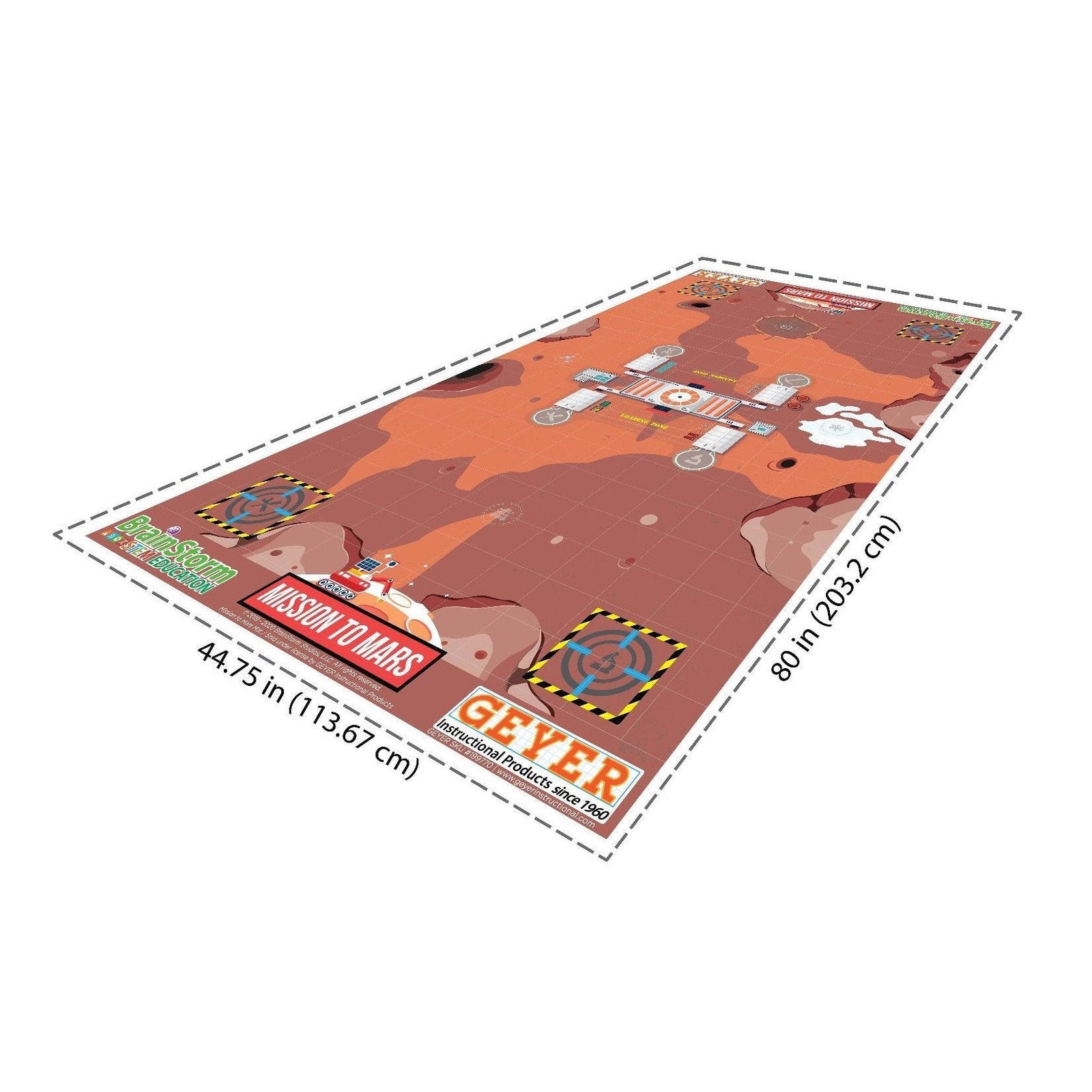 Geyer BrainStorm STEM Education Robotics Activity Mat: Mission to Mars, 80" x 44.75" - STEMfinity