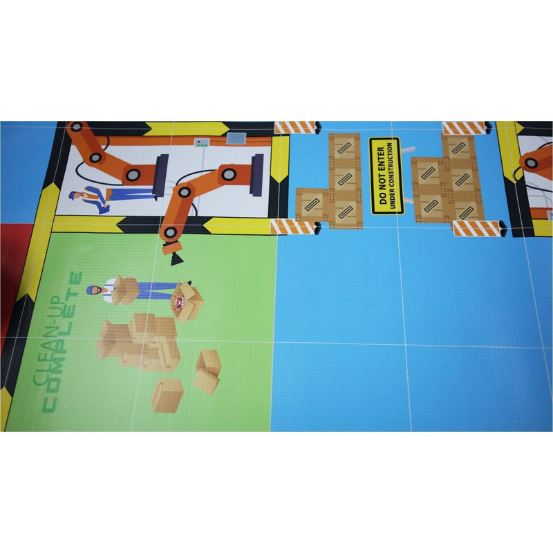 Geyer BrainStorm STEM Education Robotics Activity Mat: Robot Factory, 80" x 44.75" - STEMfinity