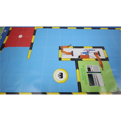 Geyer BrainStorm STEM Education Robotics Activity Mat: Robot Factory, 80" x 44.75" - STEMfinity