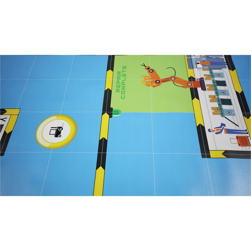 Geyer BrainStorm STEM Education Robotics Activity Mat: Robot Factory, 80" x 44.75" - STEMfinity