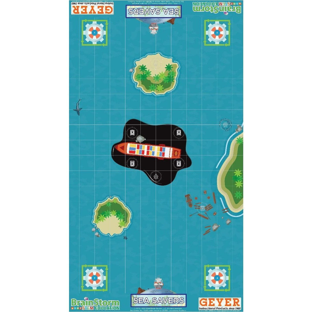 Geyer BrainStorm STEM Education Robotics Activity Mat: SeaSavers, 80" x 44.75" - STEMfinity