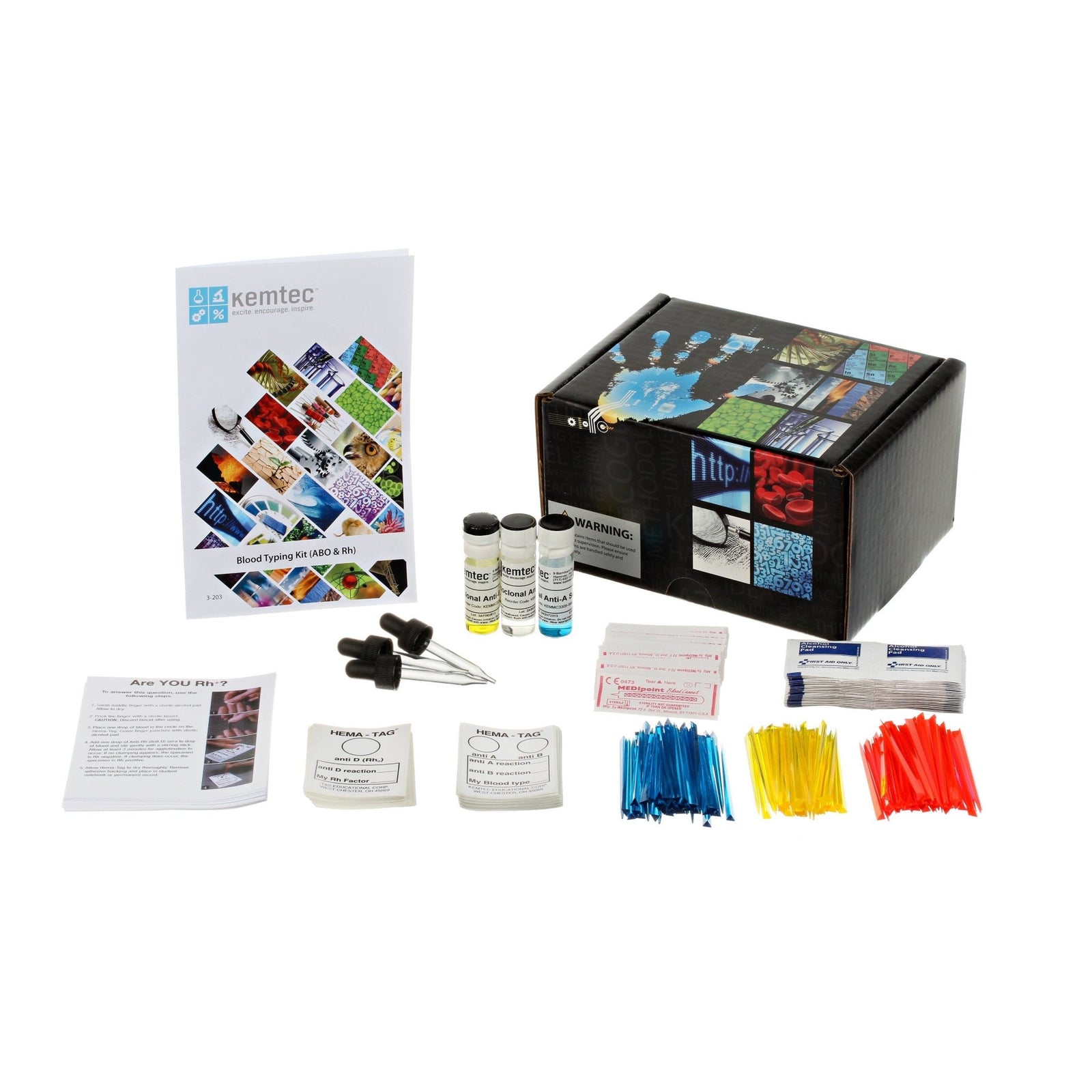 Kemtec Science: Blood Typing Kit - ABO, Rh - STEMfinity