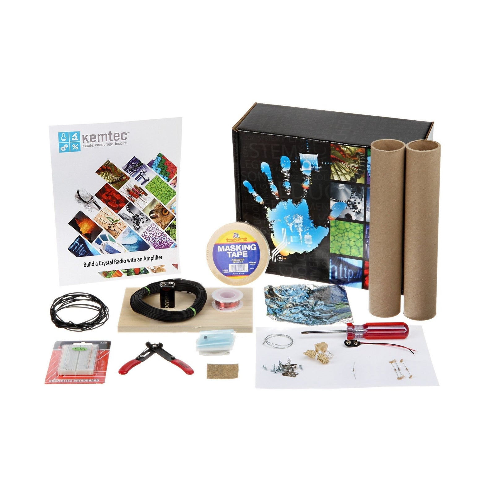 Kemtec Science: Build a Crystal Radio with an Amplifier - Single Kit - STEMfinity