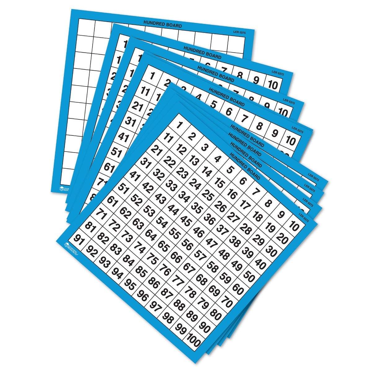 Laminated Hundred Boards, Set of 10 - STEMfinity