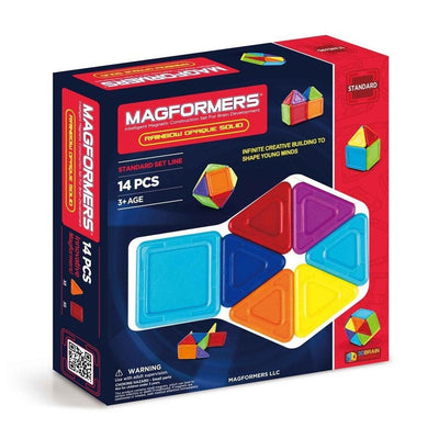 MAGFORMERS Rainbow 14 Piece Solid Opaque Set - STEMfinity