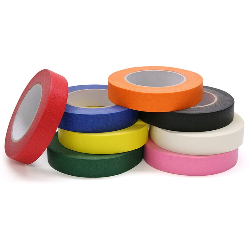 Masking Tape Rolls - 1" - Assorted Colors 8 Pack - Educators Resource - STEMfinity