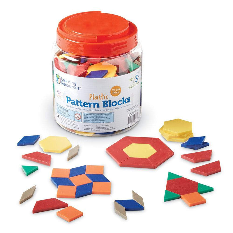 Plastic Pattern Blocks, 0.5 cm, Set of 250 - STEMfinity