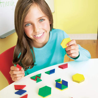 Plastic Pattern Blocks, 1 cm, Set of 250 - STEMfinity