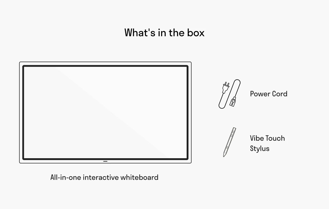 Vibe S1 Tableau blanc intelligent de 55, écran tactile, tableau interactif  4K UHD, ordinateur tout-en-un pour bureau et salle de classe avec système  d'exploitation Chrome et écosystème d'application ouverte (tableau  uniquement) 
