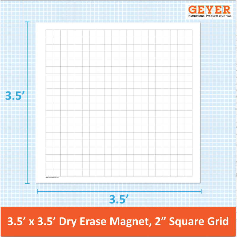 Geyer Large Dry Erase Graph Magnet, 2" Square Grid - Geyer - STEMfinity