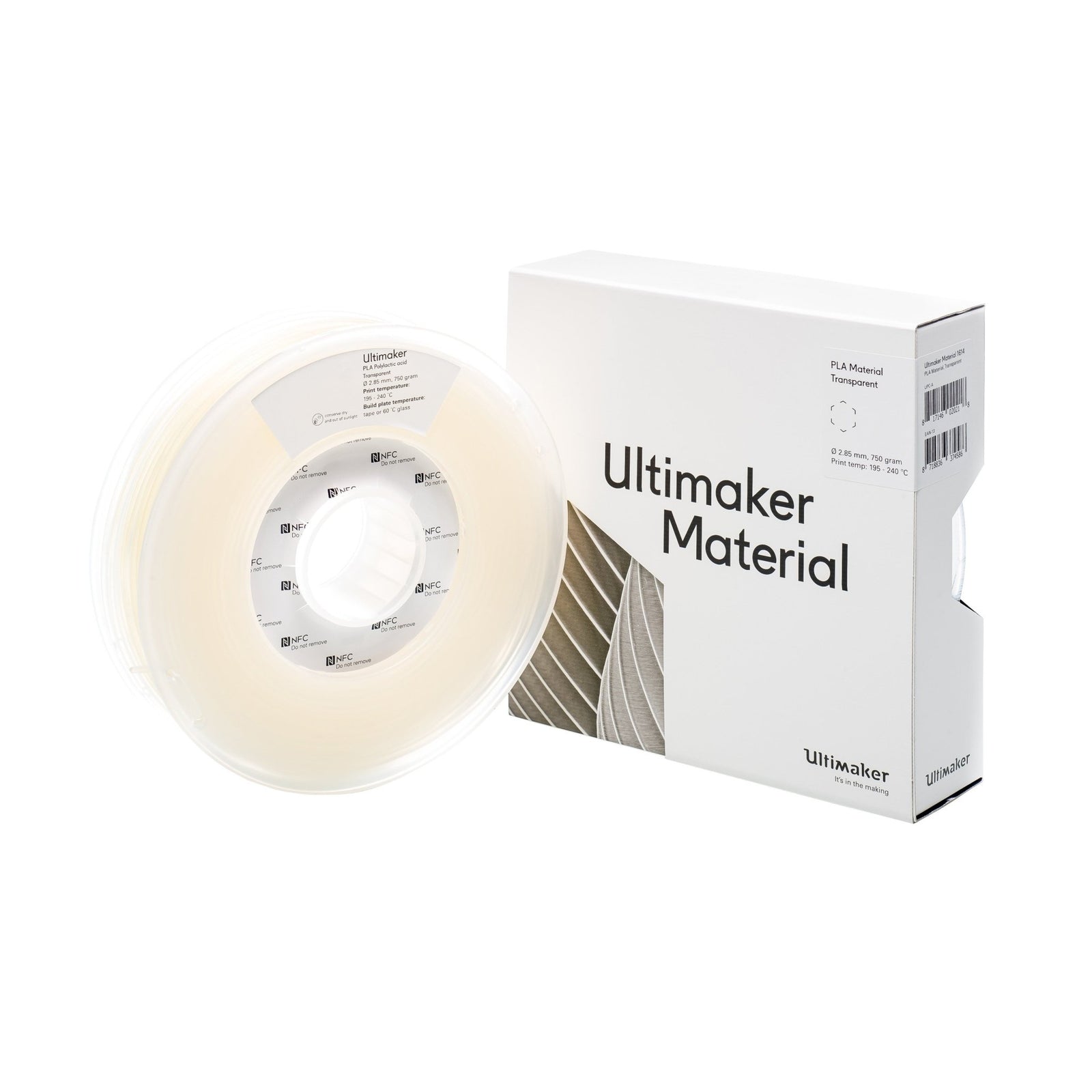 Ultimaker Filament - PLA Transparent, 750g - STEMfinity